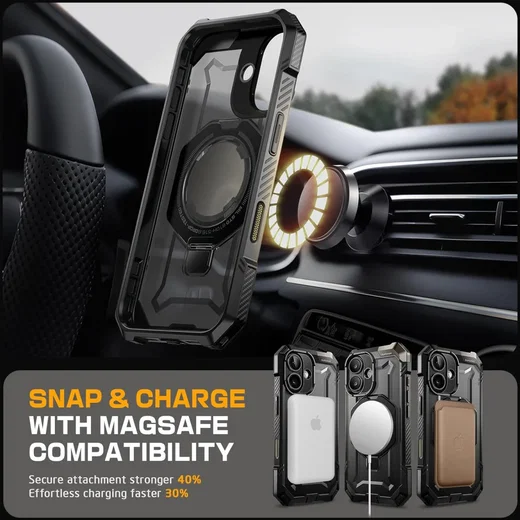 SUPCASE UB Grip Apple iPhone 16 Plus Hoesje MagSafe Kickstand Zwart afbeelding 4