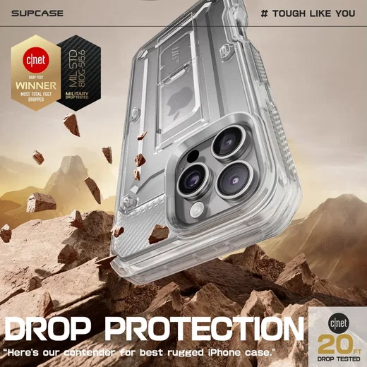SUPCASE UB Pro Apple iPhone 16 Pro Max Hoesje Full Protect Kickstand Transparant afbeelding 6