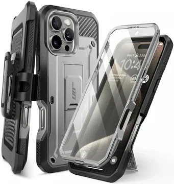 SUPCASE UB Pro Apple iPhone 16 Pro Max Hoesje Full Protect Kickstand Grijs