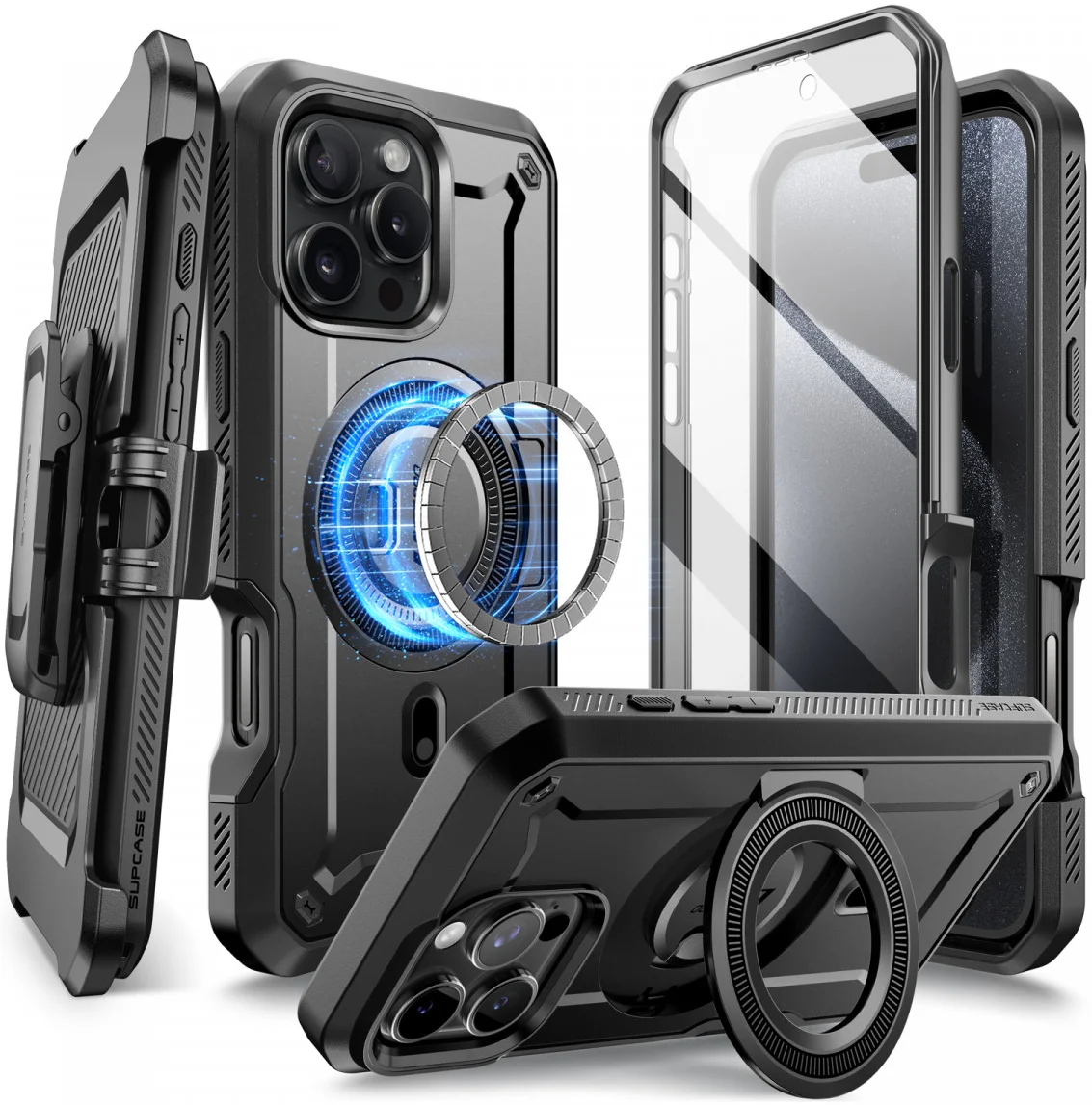 SUPCASE UB Mag Pro Apple iPhone 16 Pro Max Hoesje MagSafe Stand Zwart afbeelding 1