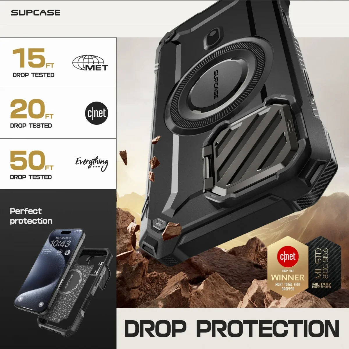 SUPCASE UB Pro MagXT Apple iPhone 16 Pro Max Hoesje Camera Protector Zwart afbeelding 2