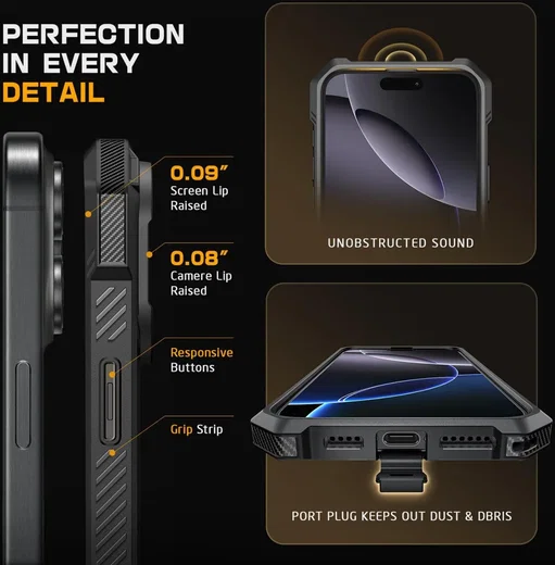 SUPCASE UB Grip Apple iPhone 16 Pro Max Hoesje MagSafe Kickstand Zwart afbeelding 8