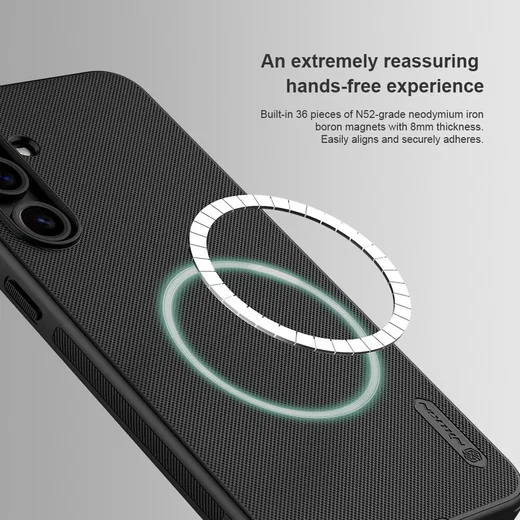Nillkin Frosted Shield Samsung Galaxy S24 FE Hoesje MagSafe Back Cover Zwart afbeelding 3