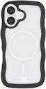 HappyCase Wavy Apple iPhone 16 Hoesje MagSafe Back Cover Transparant Zwart