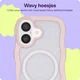 HappyCase Wavy Apple iPhone 16 Hoesje MagSafe Back Cover Roze afbeelding 4