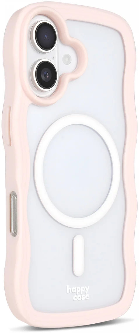HappyCase Wavy Apple iPhone 16 Hoesje MagSafe Back Cover Roze afbeelding 2