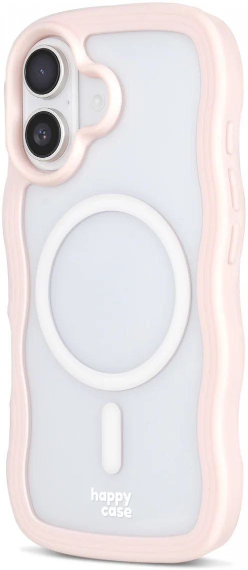 HappyCase Wavy Apple iPhone 16 Hoesje MagSafe Back Cover Roze afbeelding 11