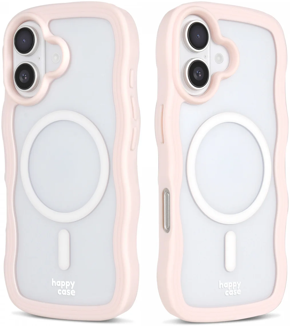 HappyCase Wavy Apple iPhone 16 Hoesje MagSafe Back Cover Roze afbeelding 14