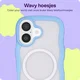 HappyCase Wavy Apple iPhone 16 Hoesje MagSafe Back Cover Blauw afbeelding 4