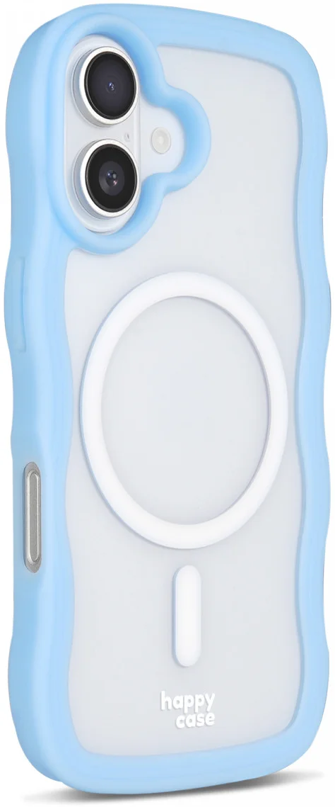 HappyCase Wavy Apple iPhone 16 Hoesje MagSafe Back Cover Blauw afbeelding 11