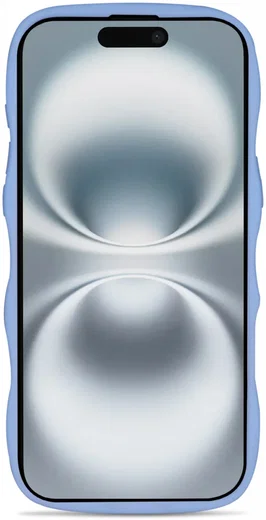 HappyCase Wavy Apple iPhone 16 Hoesje MagSafe Back Cover Blauw afbeelding 12