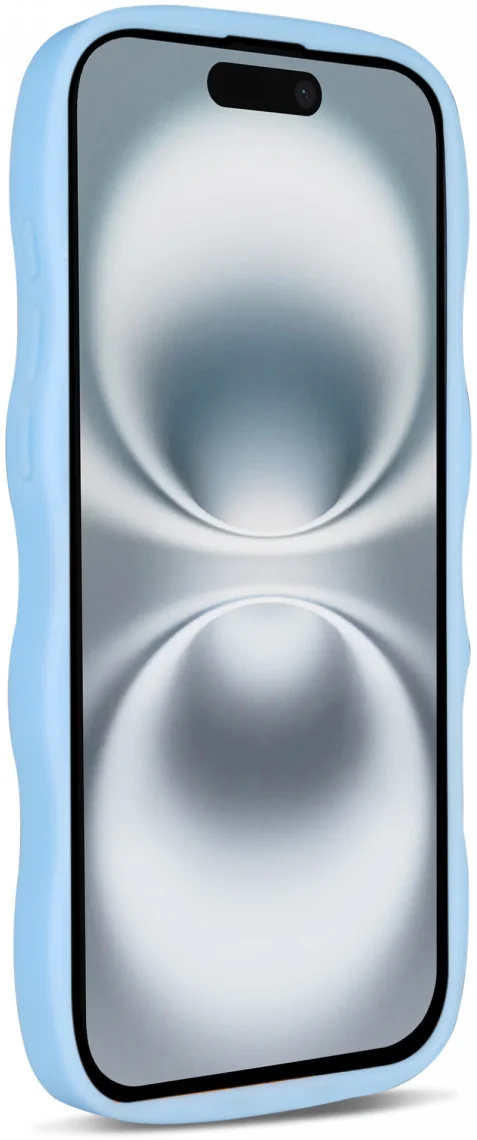 HappyCase Wavy Apple iPhone 16 Hoesje MagSafe Back Cover Blauw afbeelding 13
