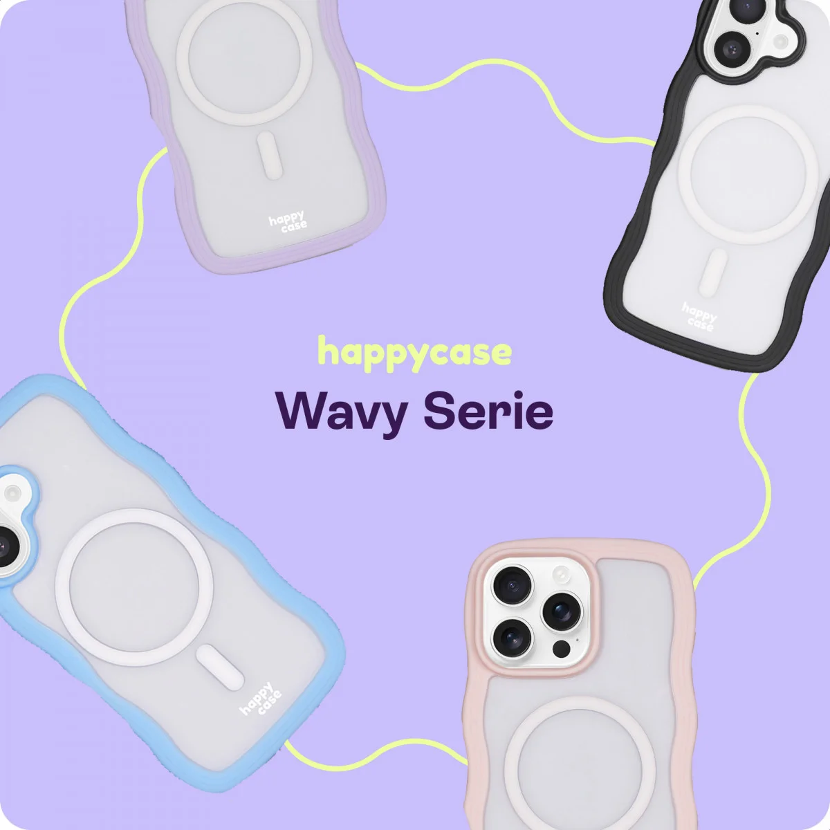 HappyCase Wavy Apple iPhone 16 Plus Hoesje MagSafe Back Cover Zwart afbeelding 8