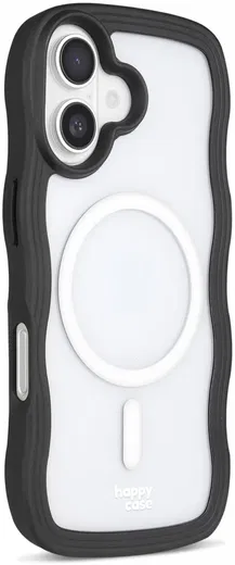 HappyCase Wavy Apple iPhone 16 Plus Hoesje MagSafe Back Cover Zwart afbeelding 2