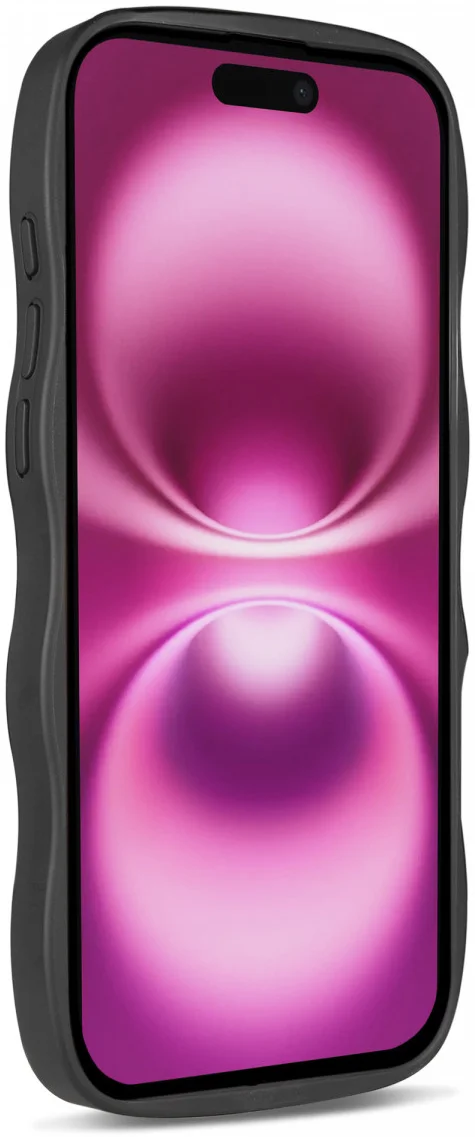 HappyCase Wavy Apple iPhone 16 Plus Hoesje MagSafe Back Cover Zwart afbeelding 13