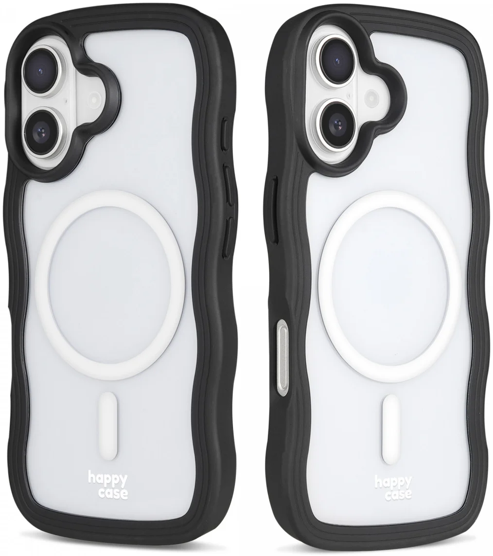 HappyCase Wavy Apple iPhone 16 Plus Hoesje MagSafe Back Cover Zwart afbeelding 14