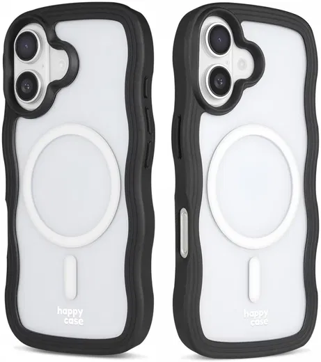 HappyCase Wavy Apple iPhone 16 Plus Hoesje MagSafe Back Cover Zwart afbeelding 14