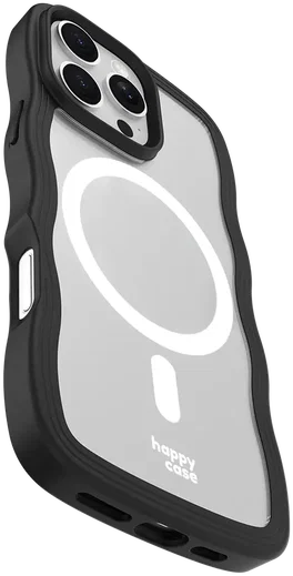 HappyCase Wavy Apple iPhone 16 Pro Hoesje MagSafe Back Cover Zwart afbeelding 13