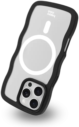 HappyCase Wavy Apple iPhone 16 Pro Hoesje MagSafe Back Cover Zwart afbeelding 14