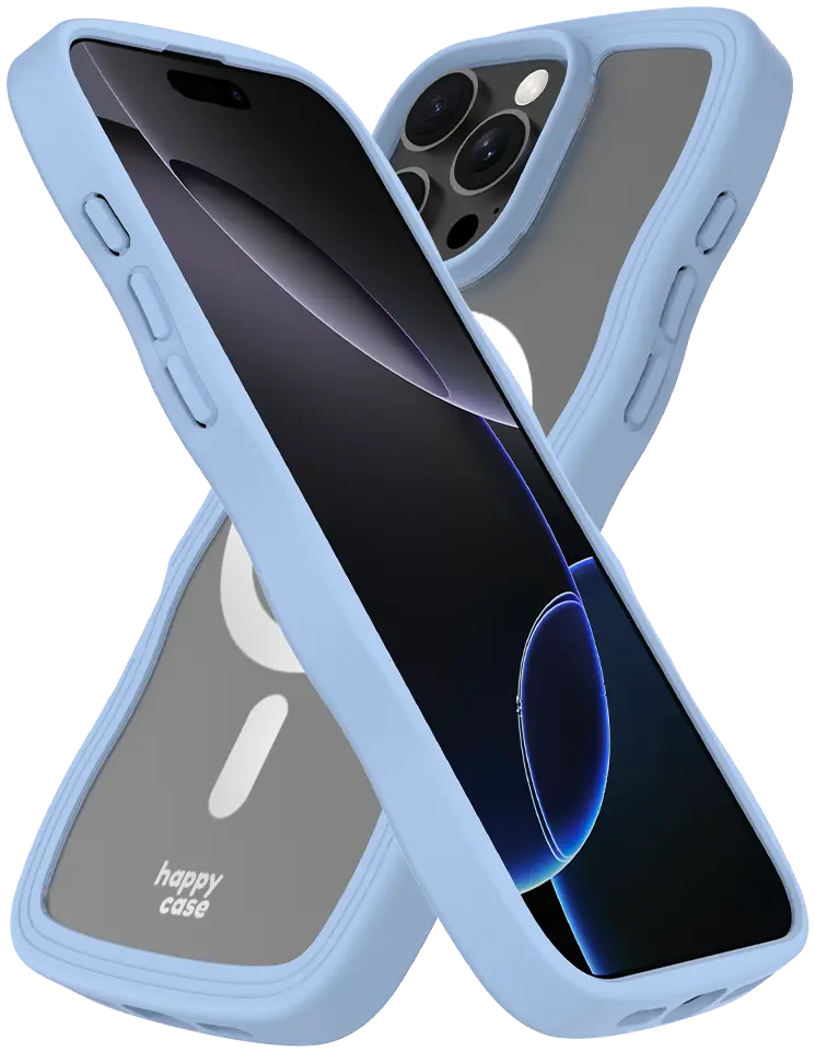 HappyCase Wavy Apple iPhone 16 Pro Hoesje MagSafe Back Cover Blauw afbeelding 20