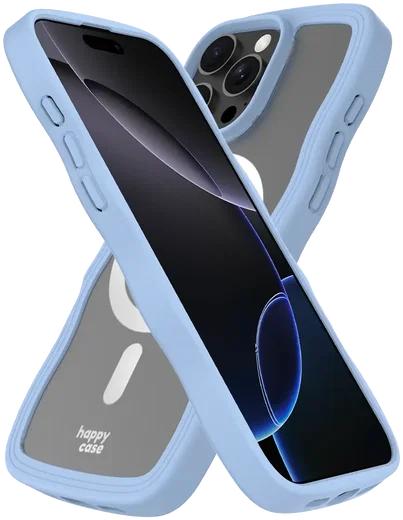 HappyCase Wavy Apple iPhone 16 Pro Hoesje MagSafe Back Cover Blauw afbeelding 20