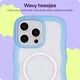 HappyCase Wavy Apple iPhone 16 Pro Hoesje MagSafe Back Cover Blauw afbeelding 4