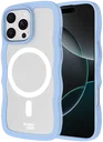 HappyCase Wavy Apple iPhone 16 Pro Hoesje MagSafe Back Cover Blauw