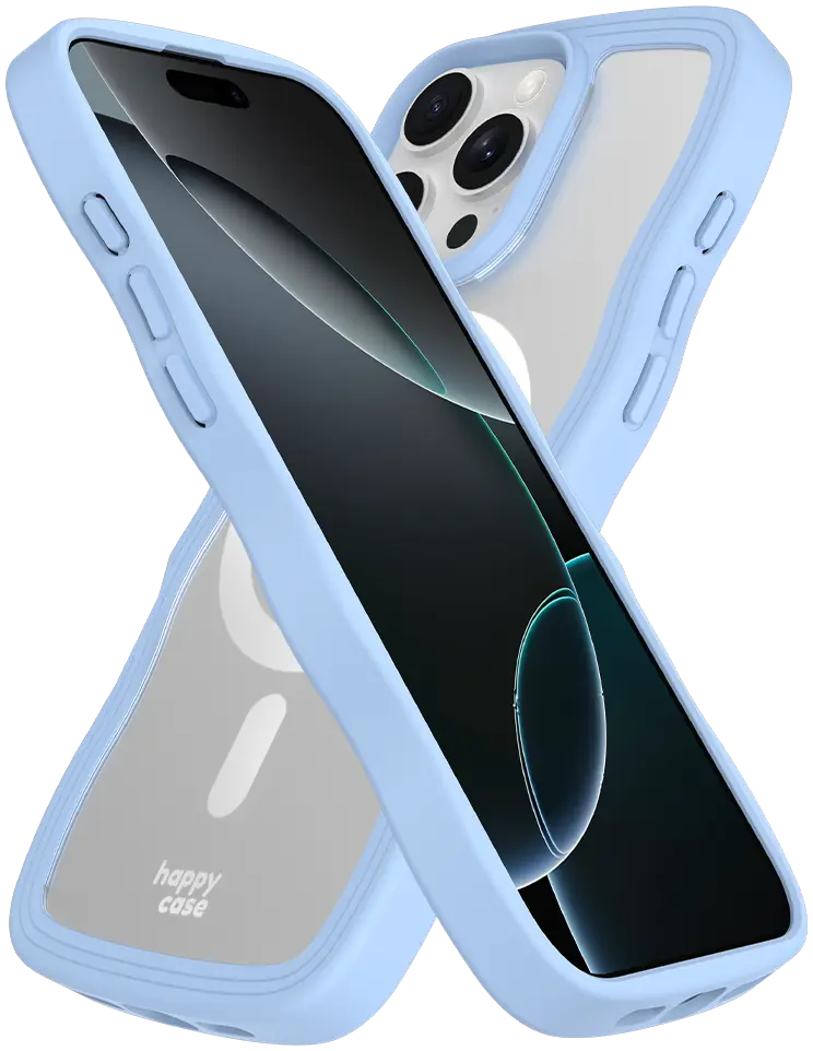 HappyCase Wavy Apple iPhone 16 Pro Hoesje MagSafe Back Cover Blauw afbeelding 11
