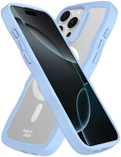 HappyCase Wavy Apple iPhone 16 Pro Hoesje MagSafe Back Cover Blauw afbeelding 11