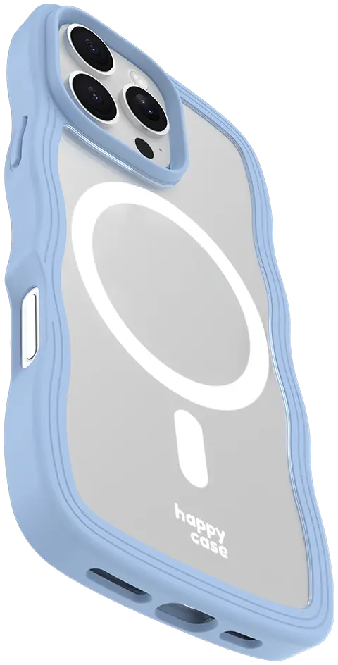 HappyCase Wavy Apple iPhone 16 Pro Hoesje MagSafe Back Cover Blauw afbeelding 13