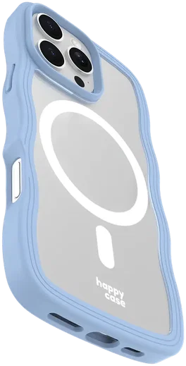 HappyCase Wavy Apple iPhone 16 Pro Hoesje MagSafe Back Cover Blauw afbeelding 13