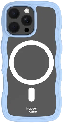 HappyCase Wavy Apple iPhone 16 Pro Hoesje MagSafe Back Cover Blauw afbeelding 21