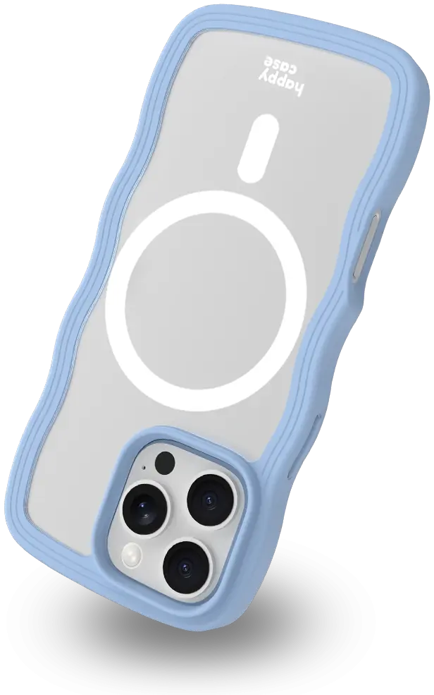 HappyCase Wavy Apple iPhone 16 Pro Hoesje MagSafe Back Cover Blauw afbeelding 14