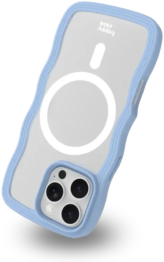 HappyCase Wavy Apple iPhone 16 Pro Hoesje MagSafe Back Cover Blauw afbeelding 14