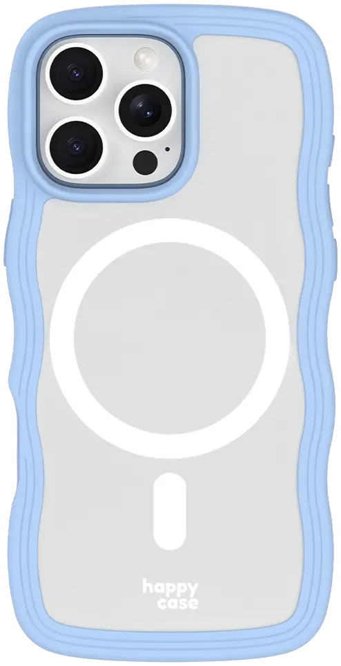 HappyCase Wavy Apple iPhone 16 Pro Hoesje MagSafe Back Cover Blauw afbeelding 15