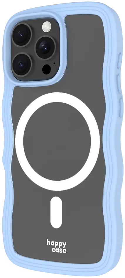 HappyCase Wavy Apple iPhone 16 Pro Hoesje MagSafe Back Cover Blauw afbeelding 22