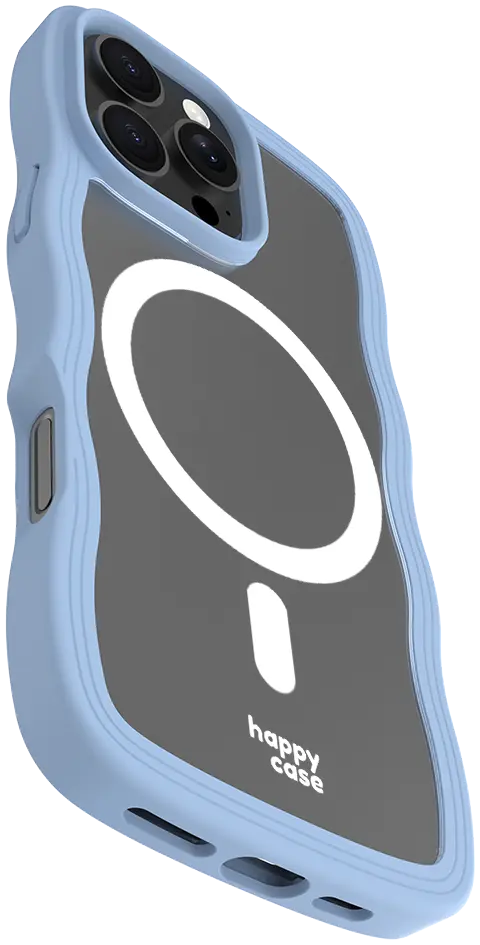 HappyCase Wavy Apple iPhone 16 Pro Hoesje MagSafe Back Cover Blauw afbeelding 24