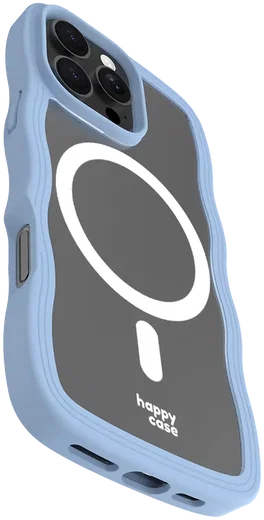 HappyCase Wavy Apple iPhone 16 Pro Hoesje MagSafe Back Cover Blauw afbeelding 24