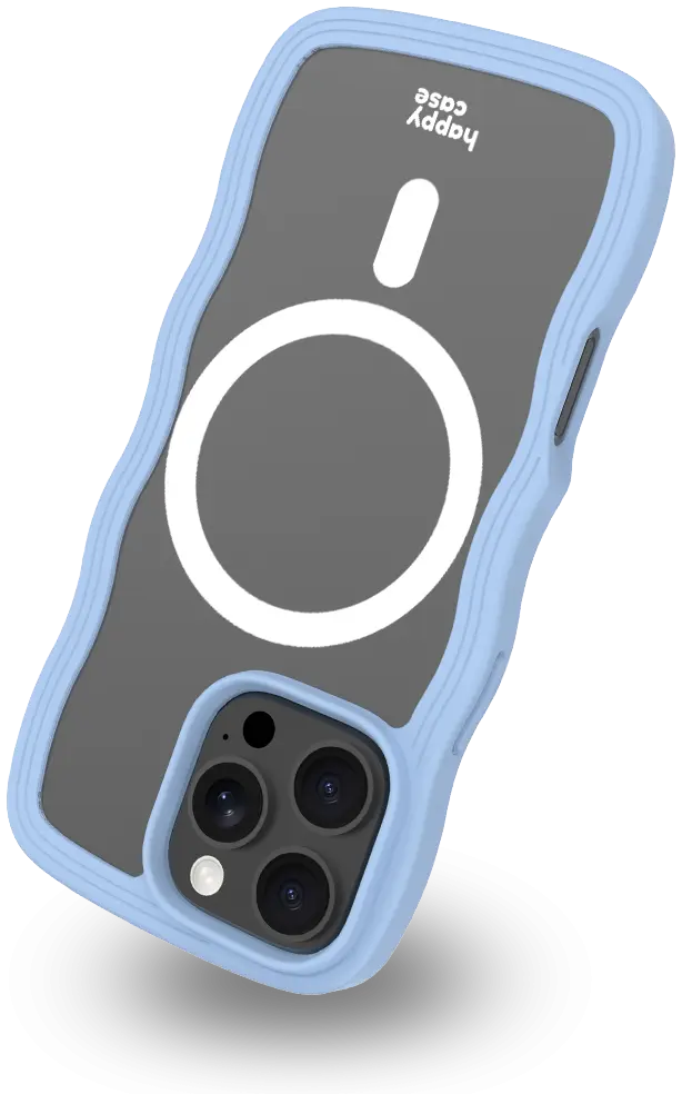 HappyCase Wavy Apple iPhone 16 Pro Hoesje MagSafe Back Cover Blauw afbeelding 25