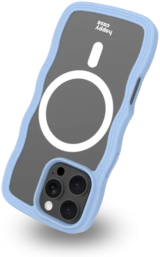 HappyCase Wavy Apple iPhone 16 Pro Hoesje MagSafe Back Cover Blauw afbeelding 25