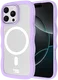 HappyCase Wavy Apple iPhone 16 Pro Hoesje MagSafe Back Cover Paars afbeelding 1