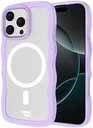 HappyCase Wavy Apple iPhone 16 Pro Hoesje MagSafe Back Cover Paars