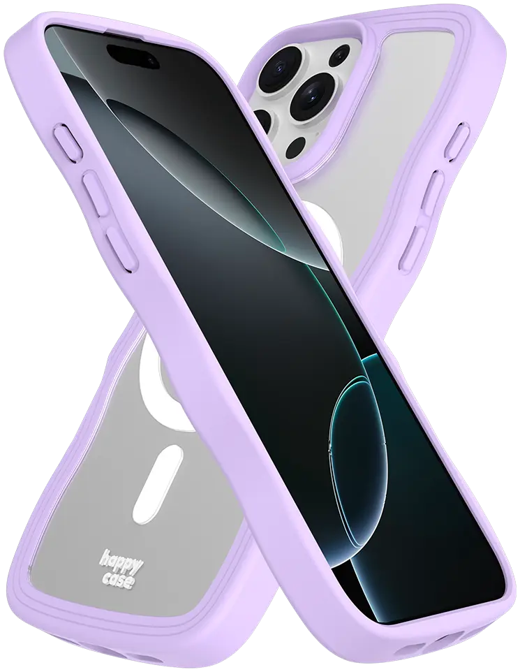HappyCase Wavy Apple iPhone 16 Pro Hoesje MagSafe Back Cover Paars afbeelding 11
