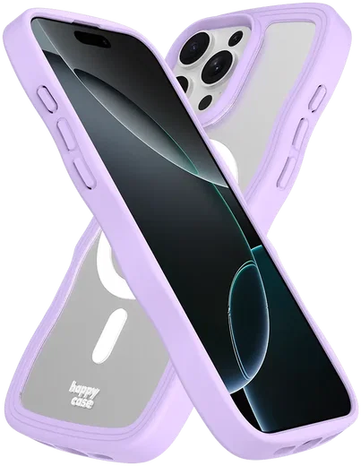 HappyCase Wavy Apple iPhone 16 Pro Hoesje MagSafe Back Cover Paars afbeelding 11