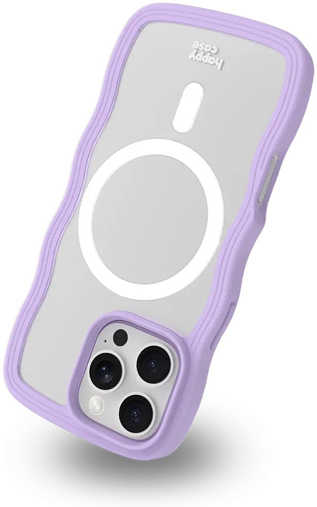 HappyCase Wavy Apple iPhone 16 Pro Hoesje MagSafe Back Cover Paars afbeelding 14