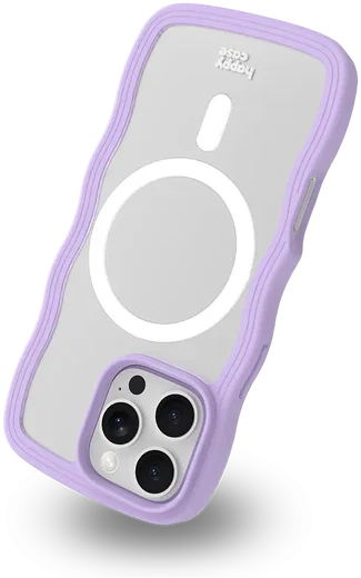 HappyCase Wavy Apple iPhone 16 Pro Hoesje MagSafe Back Cover Paars afbeelding 14