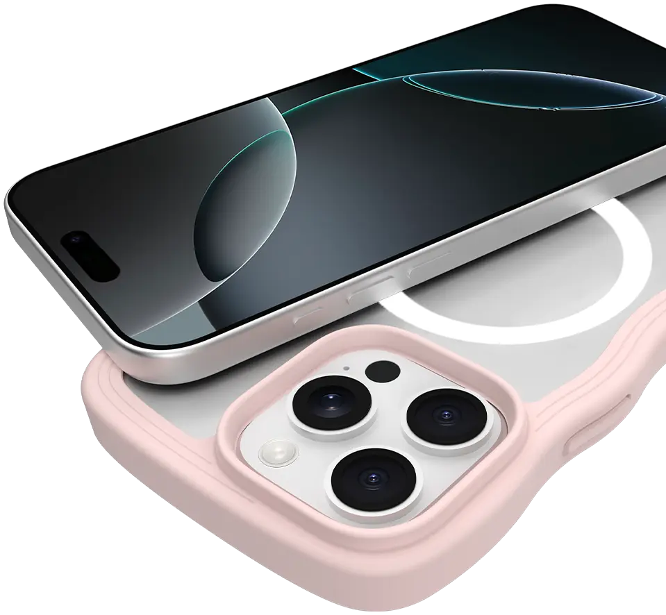 HappyCase Wavy Apple iPhone 16 Pro Max Hoesje MagSafe Back Cover Roze afbeelding 12