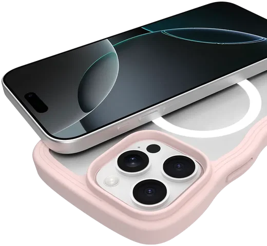 HappyCase Wavy Apple iPhone 16 Pro Max Hoesje MagSafe Back Cover Roze afbeelding 12