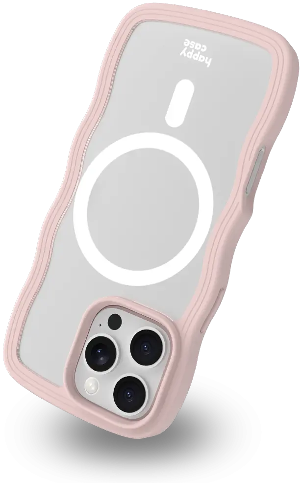 HappyCase Wavy Apple iPhone 16 Pro Max Hoesje MagSafe Back Cover Roze afbeelding 14