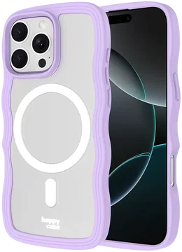 HappyCase Wavy Apple iPhone 16 Pro Max Hoesje MagSafe Back Cover Paars